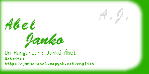 abel janko business card