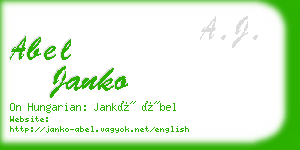 abel janko business card